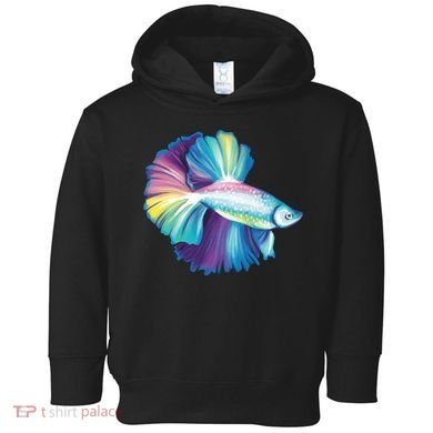 Colorful Betta Fish Swimming Toddler Hoodie