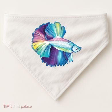 Colorful Betta Fish Swimming USA-Made Doggie Bandana
