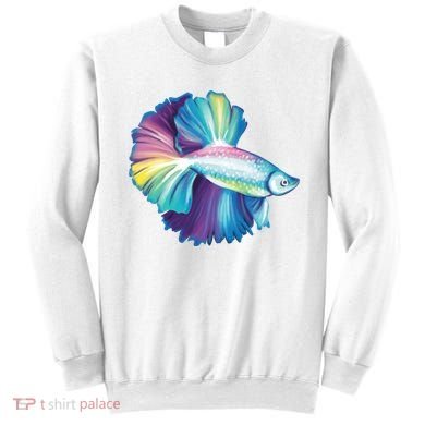 Colorful Betta Fish Swimming Sweatshirt