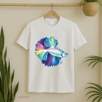 Colorful Betta Fish Swimming T-Shirt thumb 2