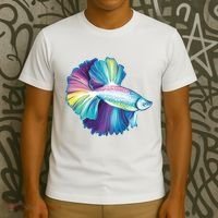Colorful Betta Fish Swimming T-Shirt thumb 3