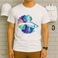 Colorful Betta Fish Swimming T-Shirt thumb 6