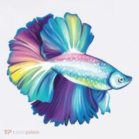 Colorful Betta Fish Swimming T-Shirt thumb 7