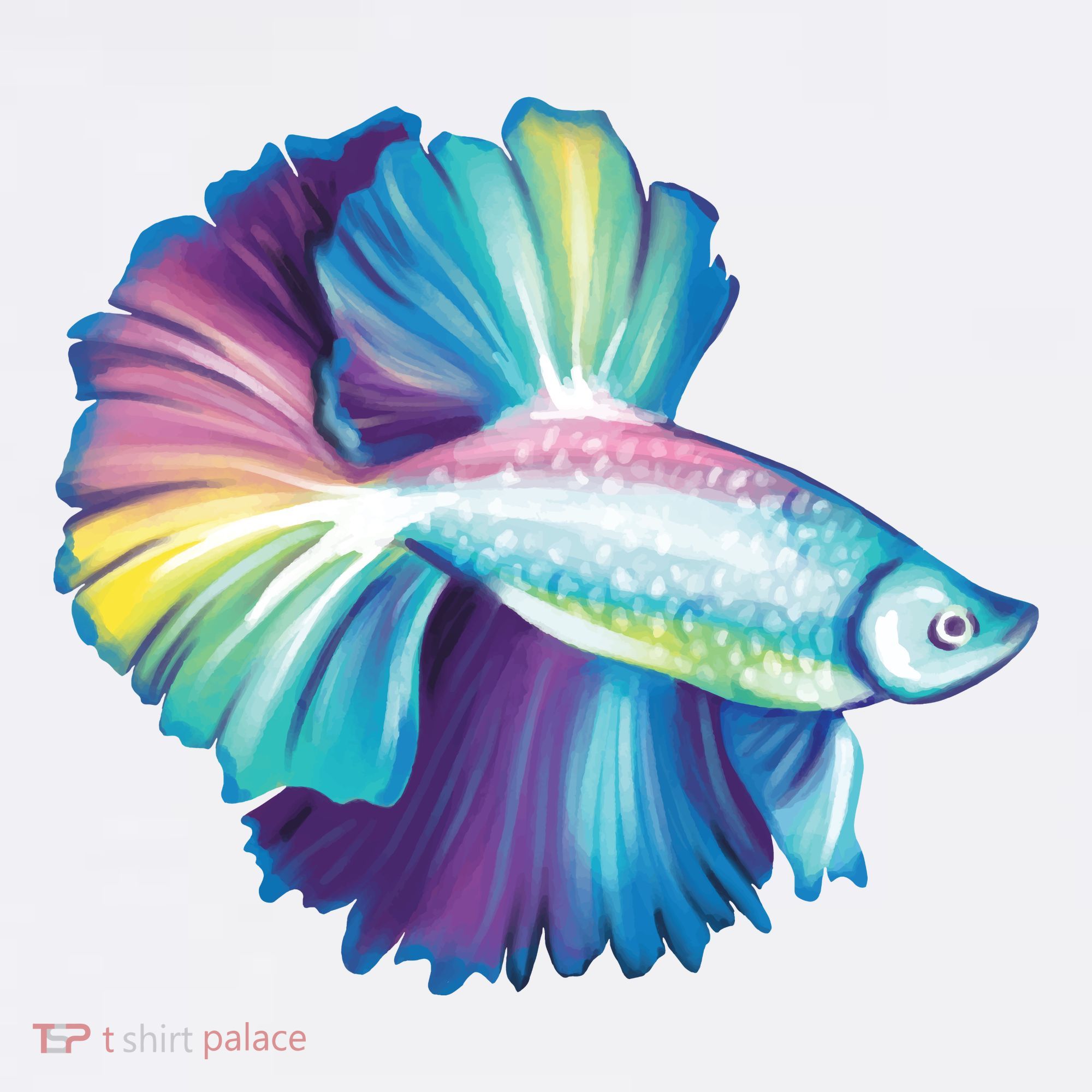 Colorful Betta Fish Swimming T-Shirt
