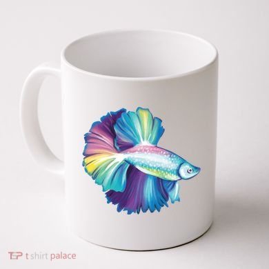 Colorful Betta Fish Swimming Coffee Mug