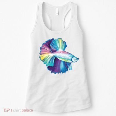 Colorful Betta Fish Swimming Women's Tank Top