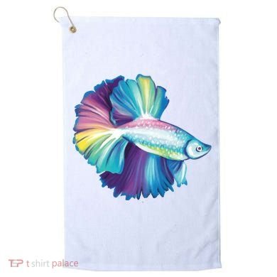 Colorful Betta Fish Swimming Golf Towel
