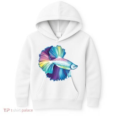 Colorful Betta Fish Swimming Kids Hoodie