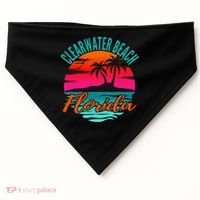 Clearwater Beach Florida Palm Tree Island Pink USA-Made Doggie Bandana thumb 0