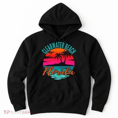 Clearwater Beach Florida Palm Tree Island Pink Hoodie