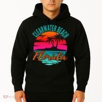 Clearwater Beach Florida Palm Tree Island Pink Hoodie thumb 2