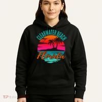 Clearwater Beach Florida Palm Tree Island Pink Hoodie thumb 5