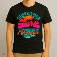 Clearwater Beach Florida Palm Tree Island Pink T-Shirt thumb 3