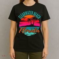 Clearwater Beach Florida Palm Tree Island Pink T-Shirt thumb 4