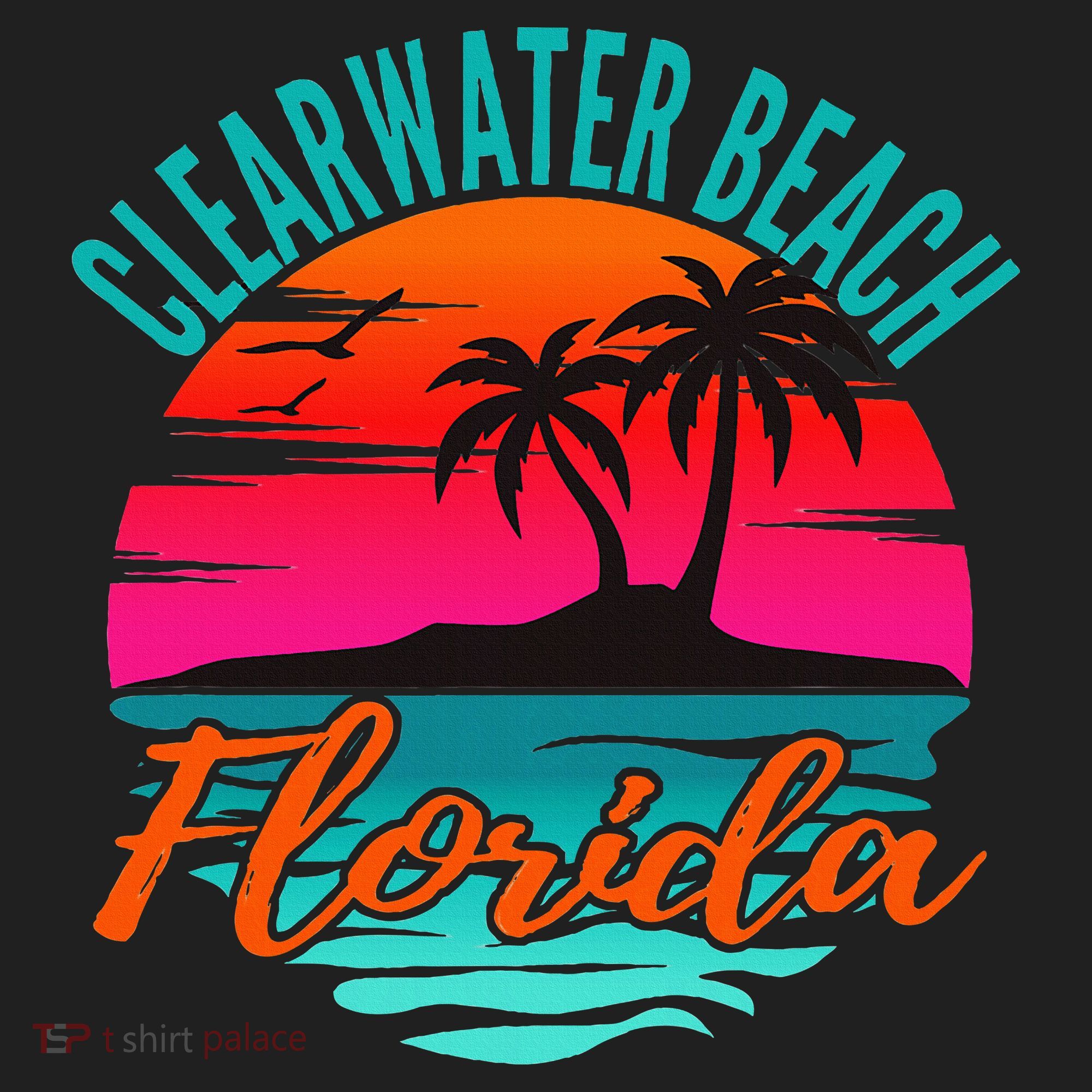 Clearwater Beach Florida Palm Tree Island Pink Beanie