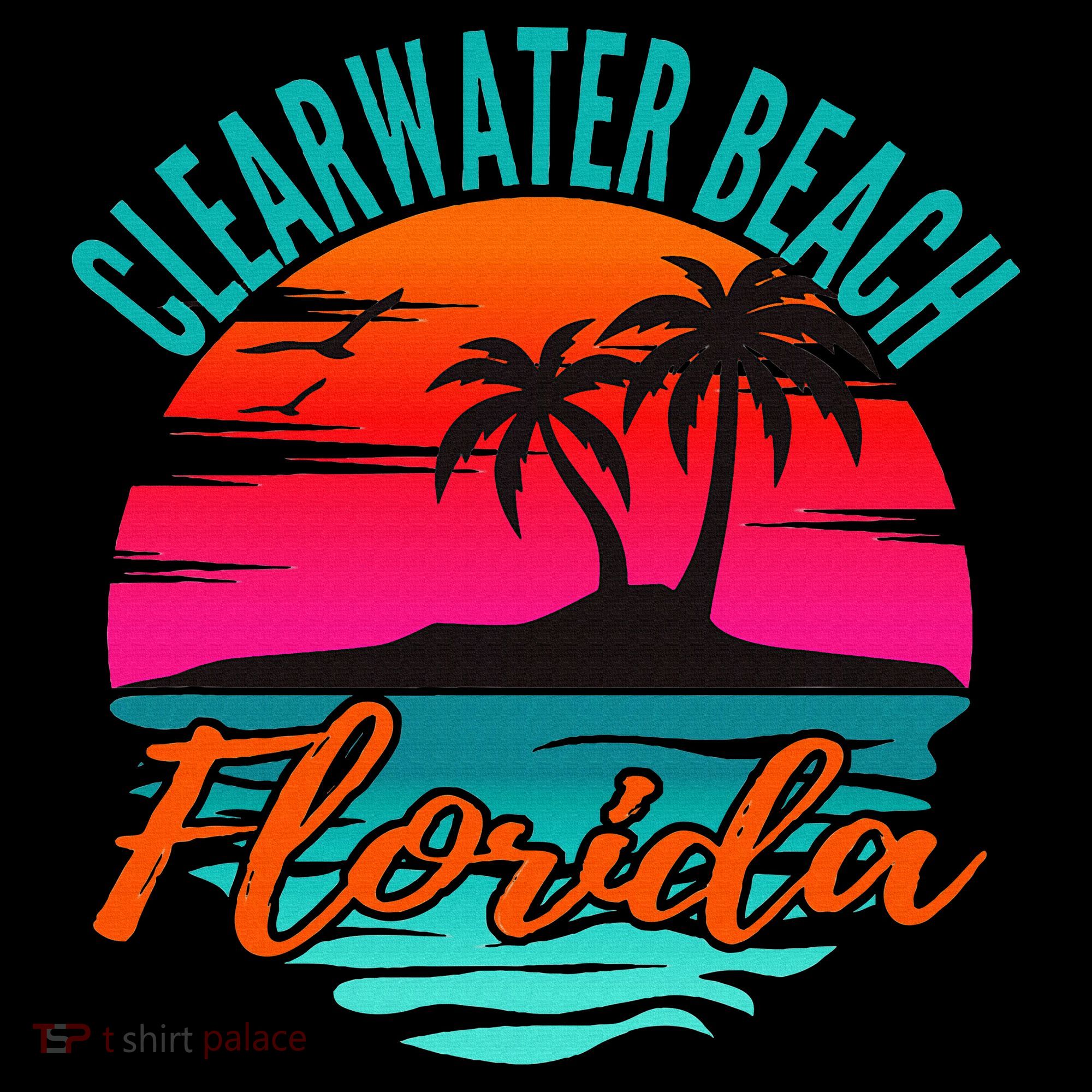 Clearwater Beach Florida Palm Tree Island Pink Women's Hoodie