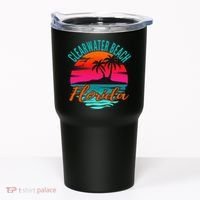 Clearwater Beach Florida Palm Tree Island Pink Tumbler thumb 0