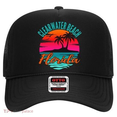 Clearwater Beach Florida Palm Tree Island Pink Hat