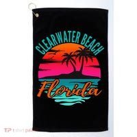 Clearwater Beach Florida Palm Tree Island Pink Golf Towel thumb 0