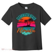 Clearwater Beach Florida Palm Tree Island Pink Toddler T-Shirt thumb 0