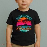 Clearwater Beach Florida Palm Tree Island Pink Toddler T-Shirt thumb 2
