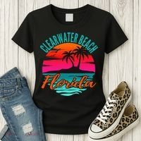 Clearwater Beach Florida Palm Tree Island Pink Women's T-Shirt thumb 3