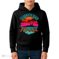 Clearwater Beach Florida Palm Tree Island Pink Kids Hoodie thumb 4