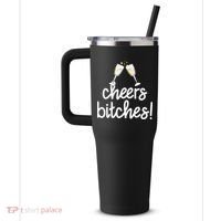 Cheers Bitches Funny New Year's Eve 40oz Vacuum Insulated Stainless Steel Travel Tumbler thumb 2