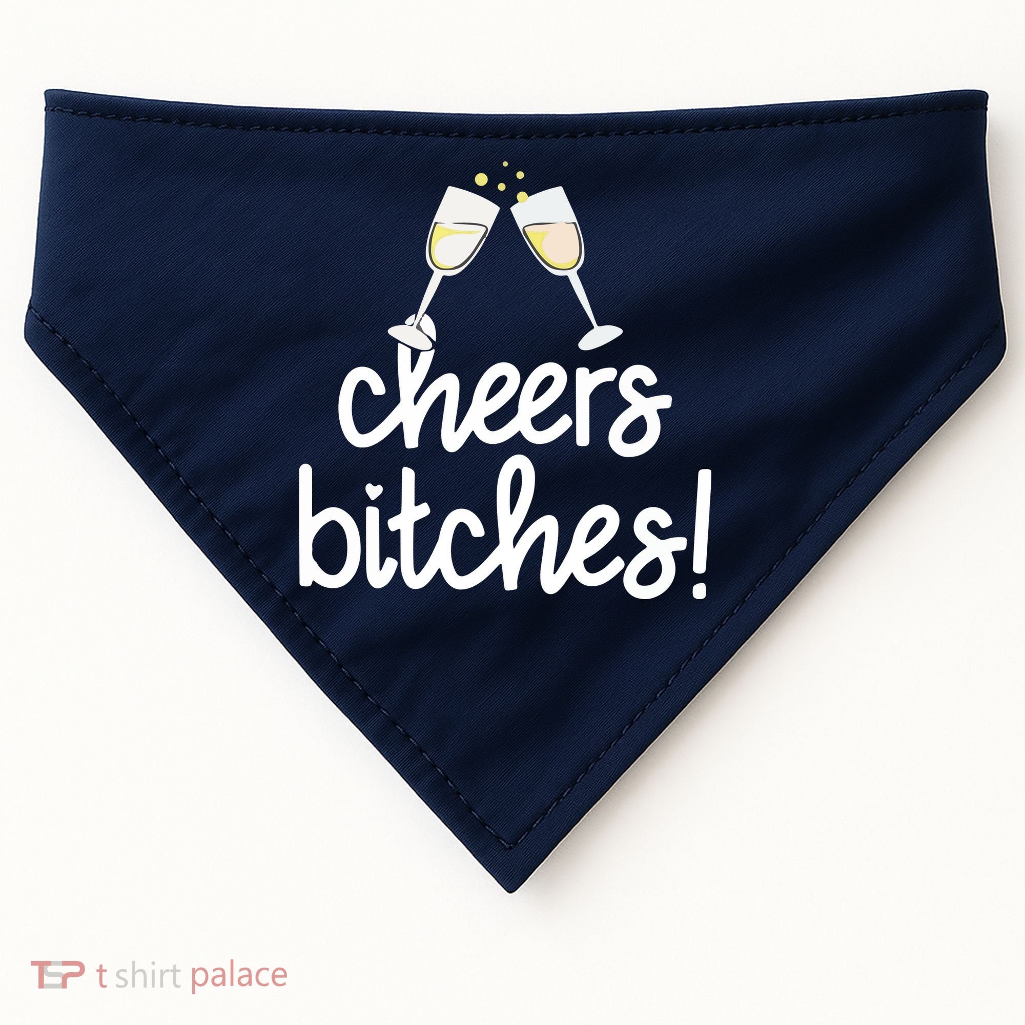 Cheers Bitches Funny New Year's Eve USA-Made Doggie Bandana