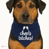 Cheers Bitches Funny New Year's Eve USA-Made Doggie Bandana thumb 1