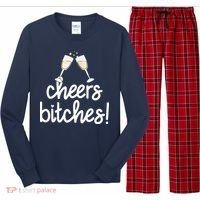 Cheers Bitches Funny New Year's Eve Long Sleeve Pajama Set thumb 0
