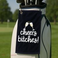 Cheers Bitches Funny New Year's Eve Golf Towel thumb 2