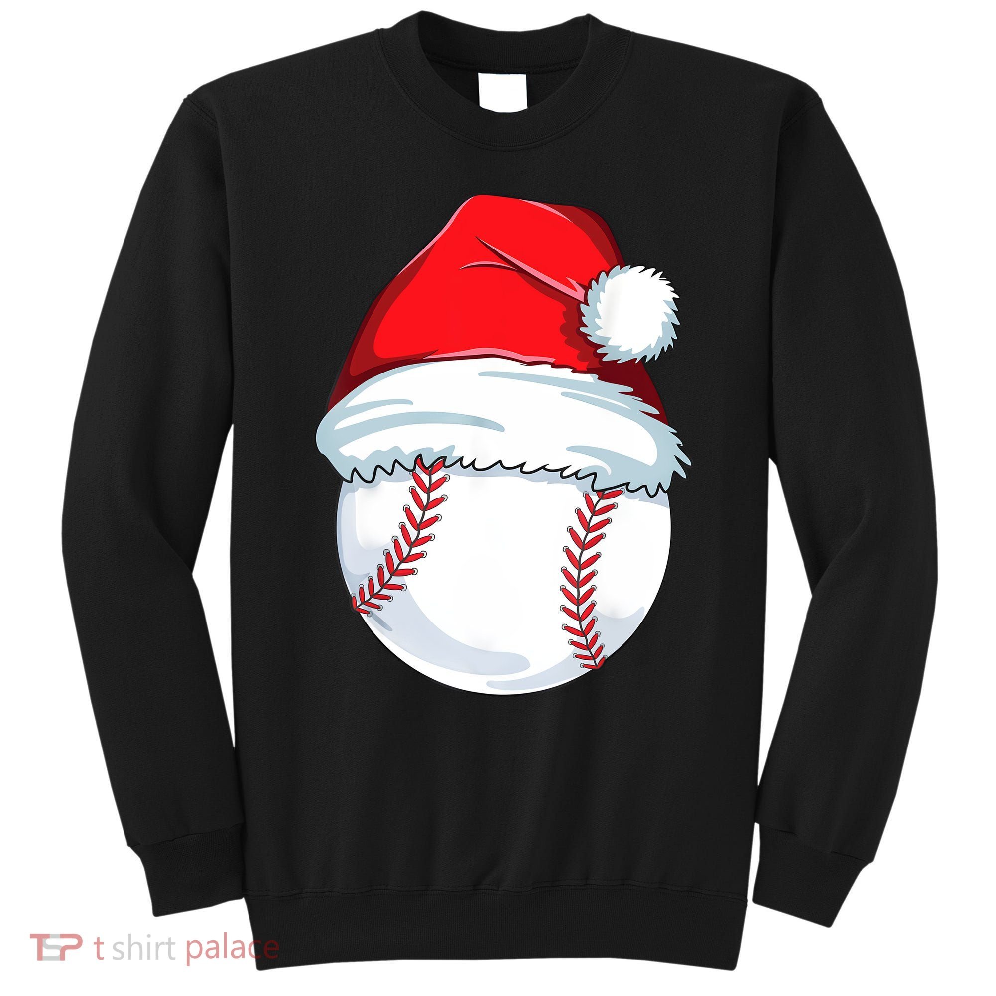 Christmas Baseball For Kids Men Ball Santa Pajama Sweatshirt