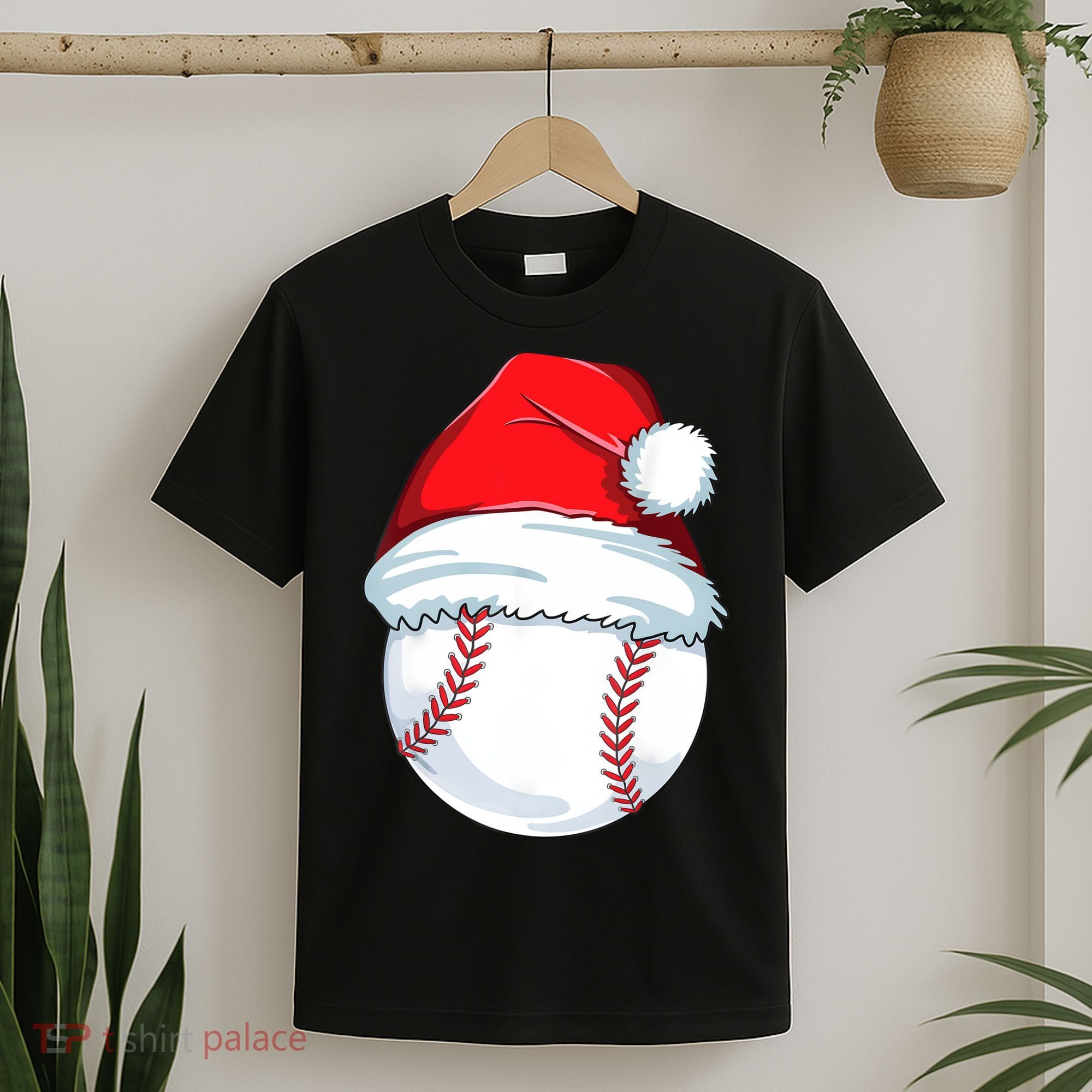 Christmas Baseball For Kids Men Ball Santa Pajama T-Shirt