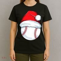 Christmas Baseball For Kids Men Ball Santa Pajama T-Shirt thumb 4