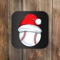Christmas Baseball For Kids Men Ball Santa Pajama Coaster thumb 0