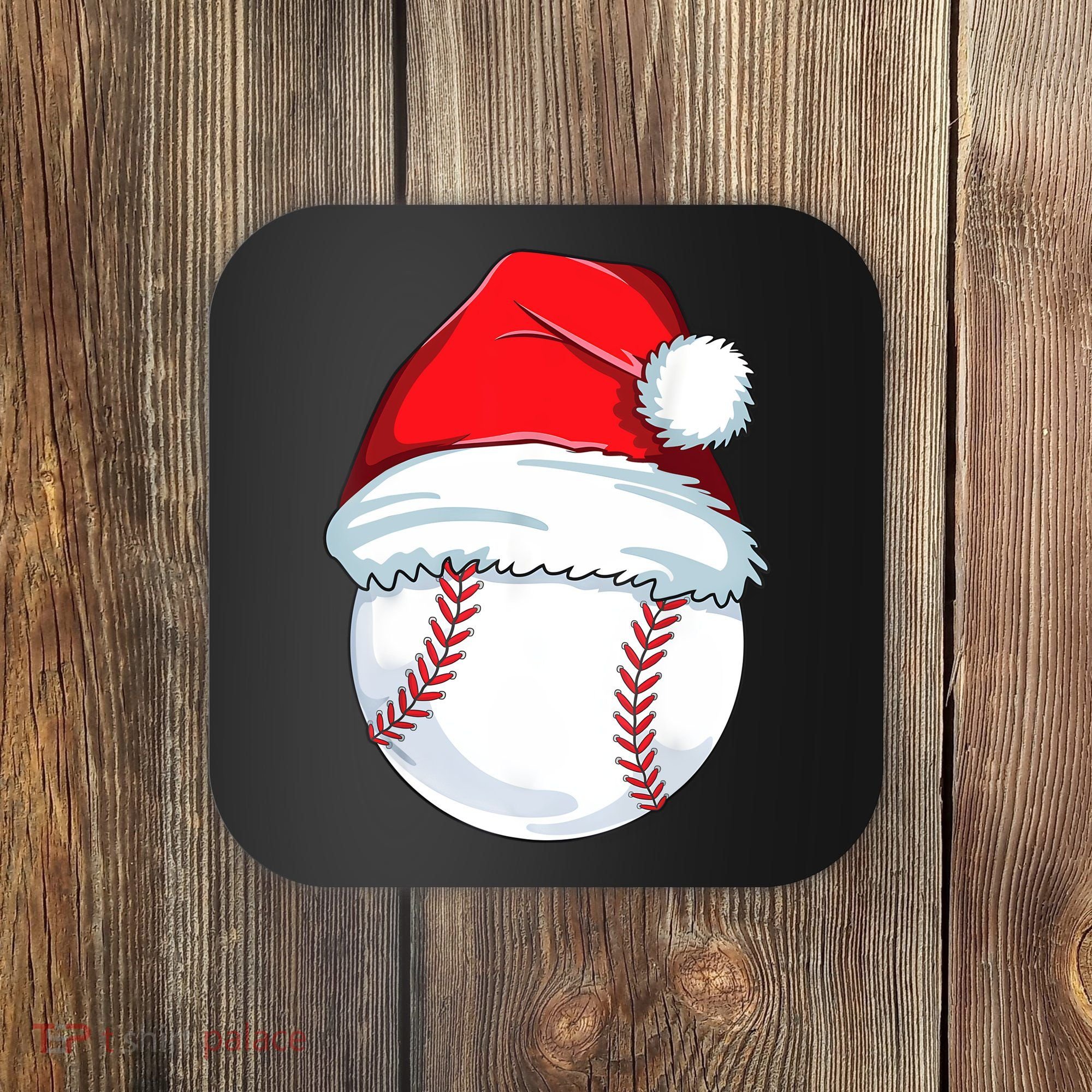 Christmas Baseball For Kids Men Ball Santa Pajama Coaster