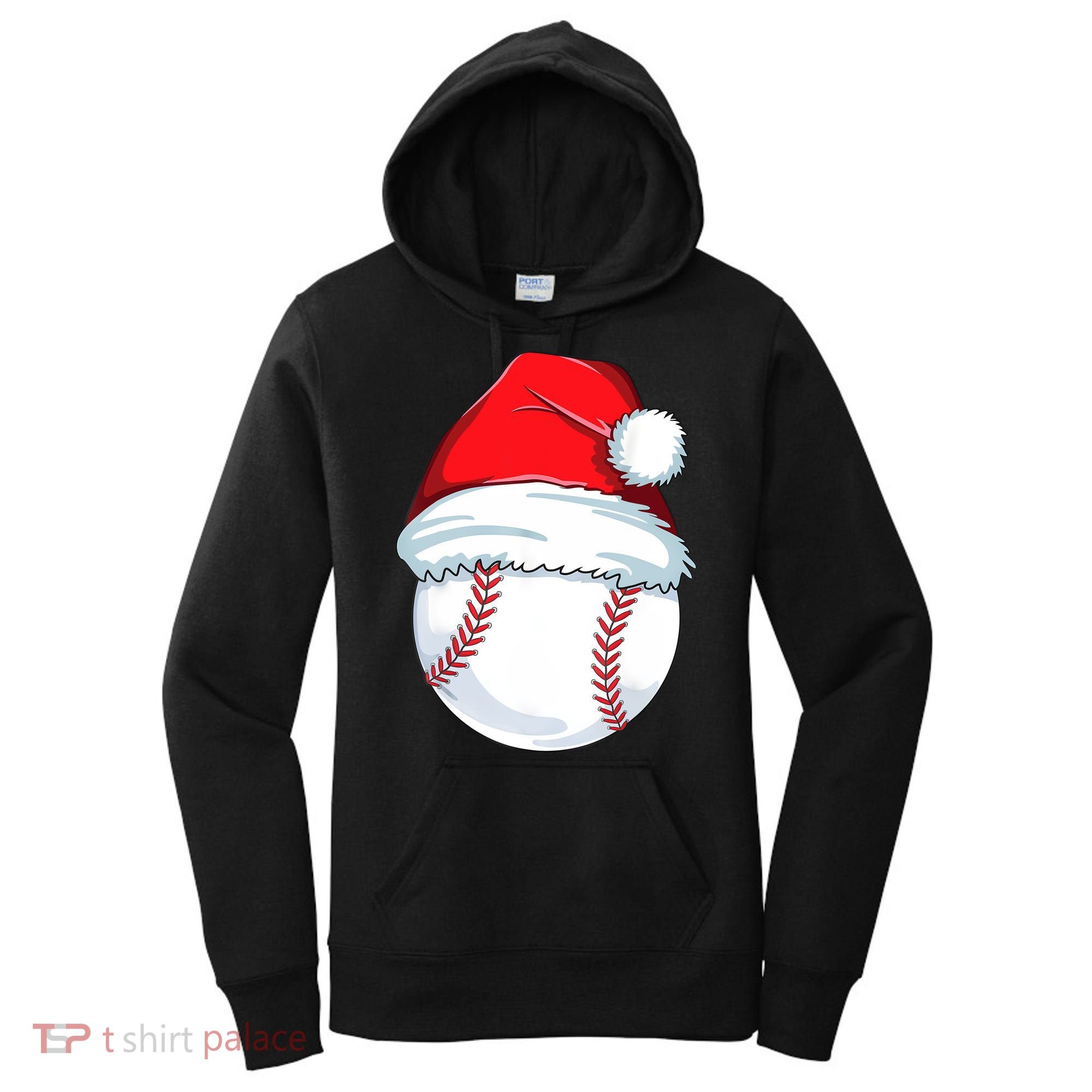 Christmas Baseball For Kids Men Ball Santa Pajama Women's Hoodie