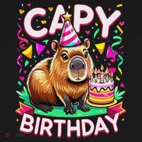 Capy Birthday Funny Capybara Birthday T-Shirt thumb 7