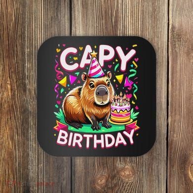 Capy Birthday Funny Capybara Birthday Coaster