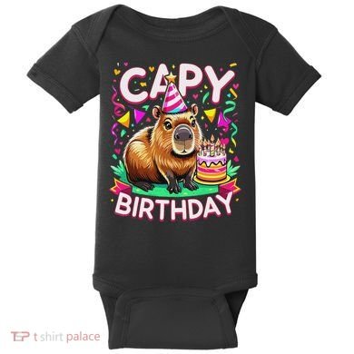 Capy Birthday Funny Capybara Birthday Baby Bodysuit