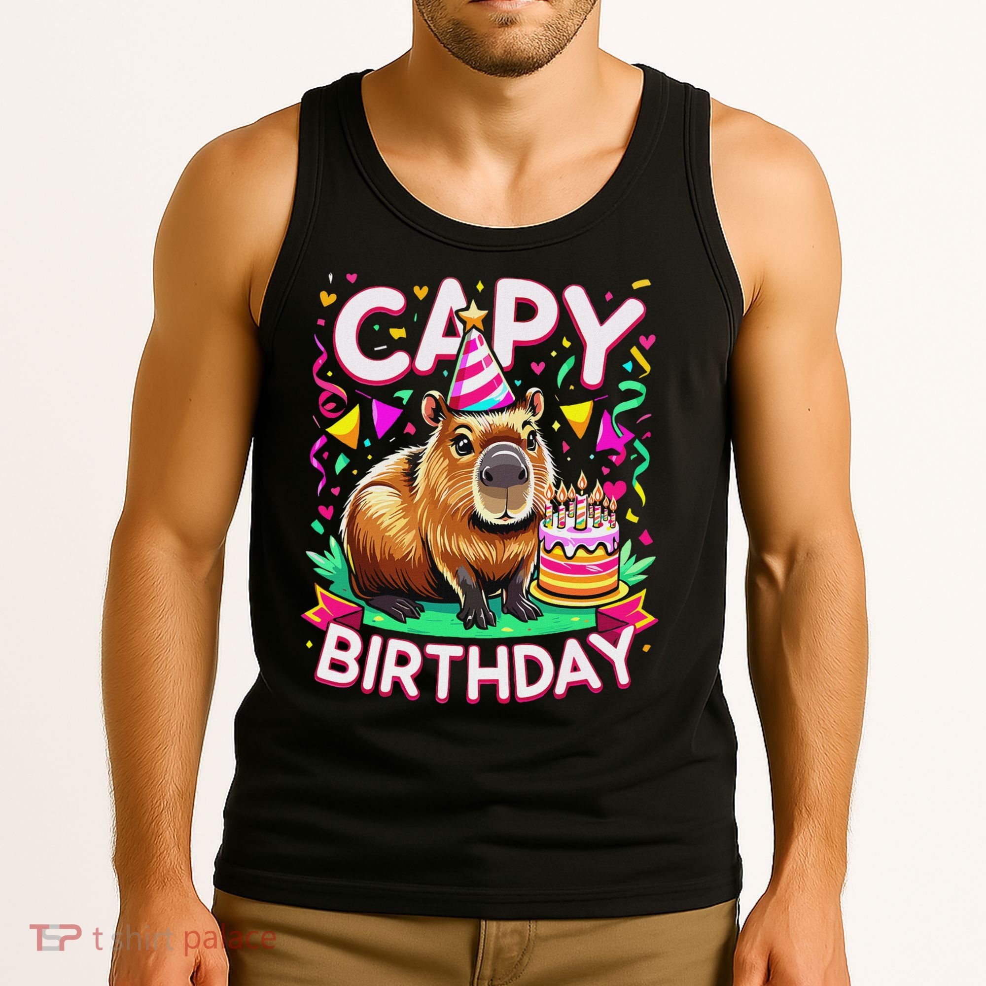 Capy Birthday Funny Capybara Birthday Tank Top