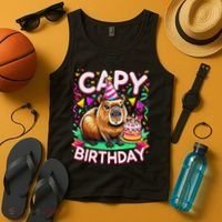 Capy Birthday Funny Capybara Birthday Tank Top thumb 4