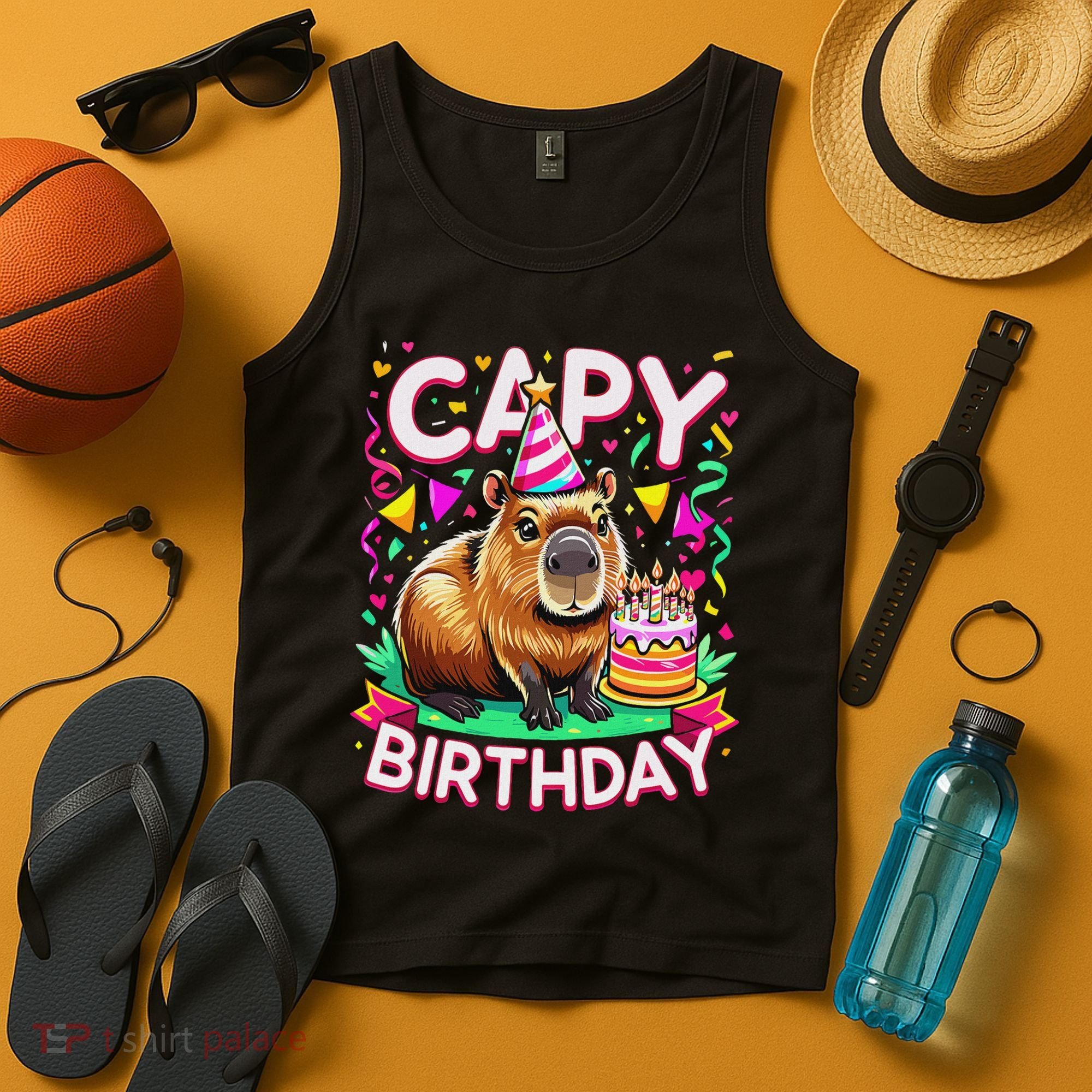 Capy Birthday Funny Capybara Birthday Tank Top