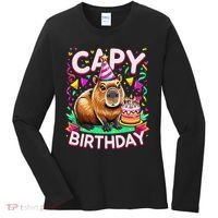 Capy Birthday Funny Capybara Birthday Women's Long Sleeve Shirt thumb 0