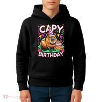 Capy Birthday Funny Capybara Birthday Kids Hoodie thumb 4