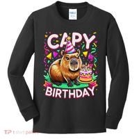 Capy Birthday Funny Capybara Birthday Kids Long Sleeve Shirt thumb 0