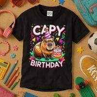 Capy Birthday Funny Capybara Birthday Kids T-Shirt thumb 3