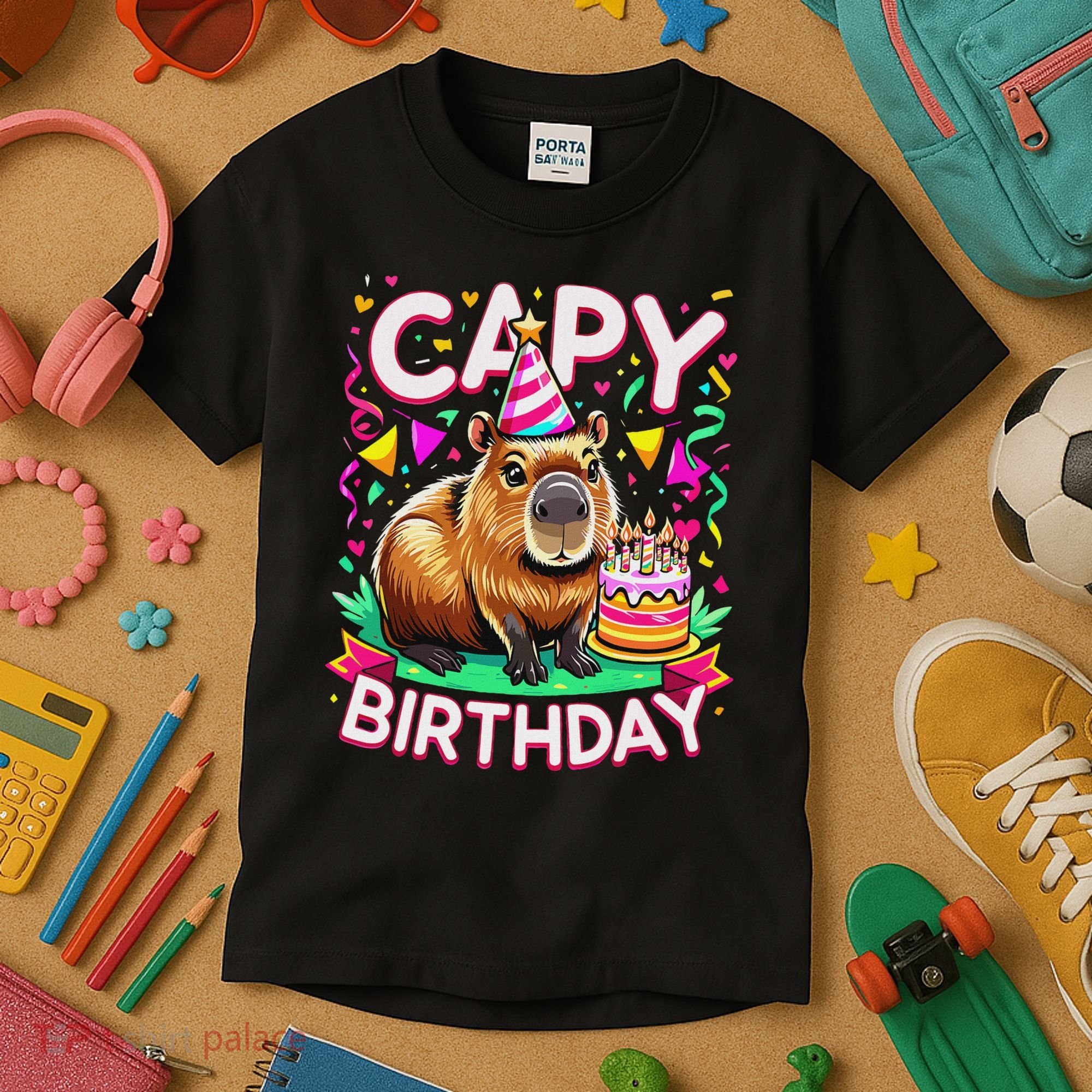 Capy Birthday Funny Capybara Birthday Kids T-Shirt
