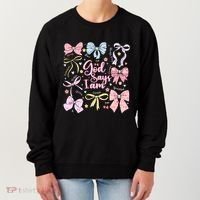 Coquette Bow God Says I Am Valentine Christian Grunge Cool Gift Women's Sweatshirt thumb 0